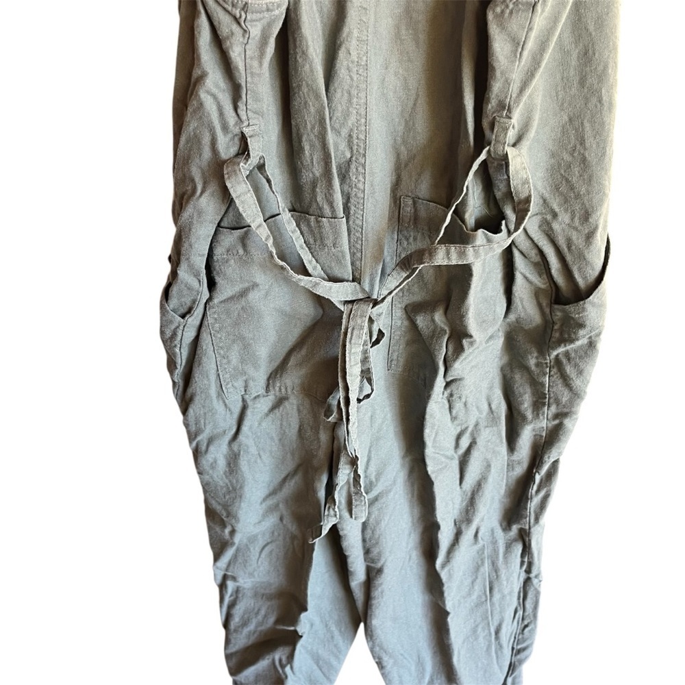 Universal Thread Sage Green Linen Blend Jumpsuit Overalls Small Boho Lagenlook - Picture 6 of 8